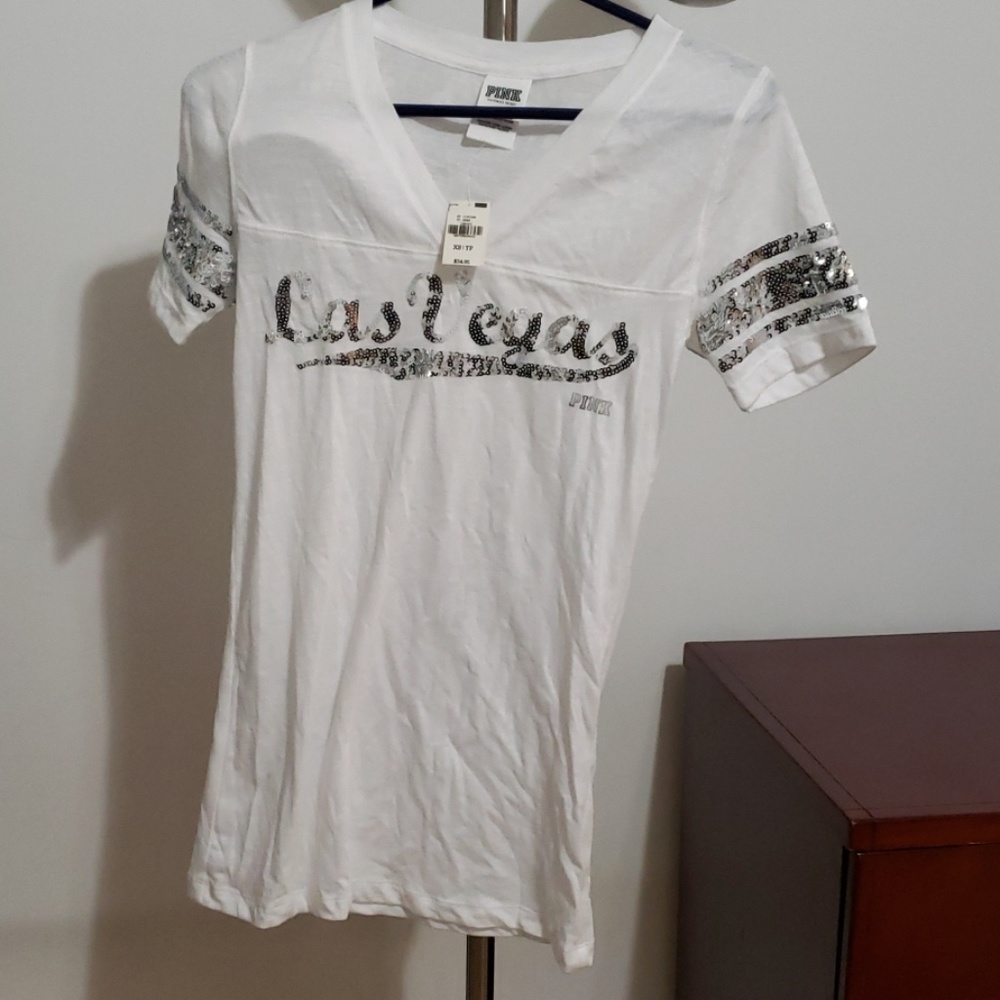 Pink Las Vegas Sequins T-shirt